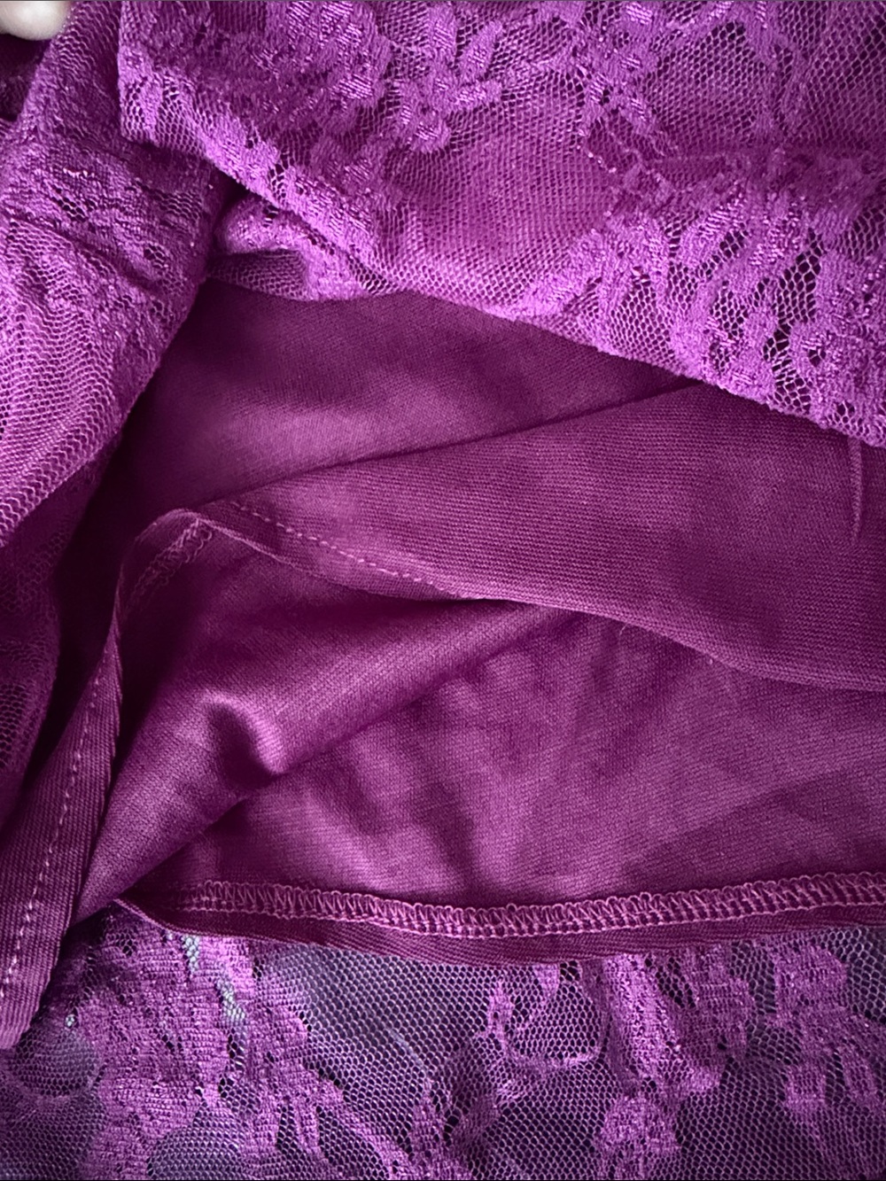Fuchsia One-Shoulder Lace Ruffle Top - Picture 5 of 5